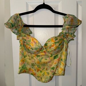 ASTR Corazon Floral Bustier Top